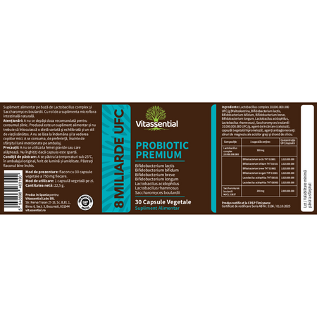 Prebiotic Premium, 30 capsule vegetale, Vitassential 738425