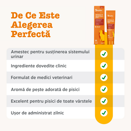 Pasta pentru sistemul urinar si renal la pisici Urinary & Renal Care, 75 g, Zesty Paws 738578