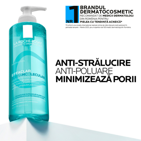 Gel de curatare pentru pentru excesul de sebum si porii vizibili Effaclar Supramolecular, 400 ml, La Roche-Posay 738962