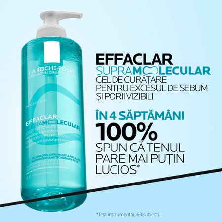 Gel de curatare pentru pentru excesul de sebum si porii vizibili Effaclar Supramolecular, 400 ml, La Roche-Posay 738939