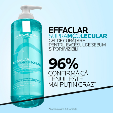 Gel de curatare pentru pentru excesul de sebum si porii vizibili Effaclar Supramolecular, 400 ml, La Roche-Posay 738941