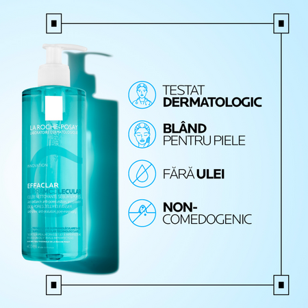 Gel de curatare pentru pentru excesul de sebum si porii vizibili Effaclar Supramolecular, 400 ml, La Roche-Posay 738949