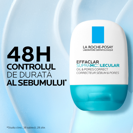 Gel matifiant corector pentru excesul de subum si porii vizibili Effaclar Supramolecular, 40 ml, La Roche-Posay 738976