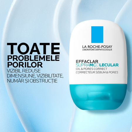 Gel matifiant corector pentru excesul de subum si porii vizibili Effaclar Supramolecular, 40 ml, La Roche-Posay 738977