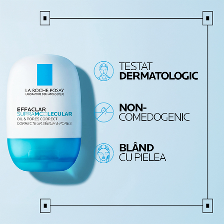 Gel matifiant corector pentru excesul de subum si porii vizibili Effaclar Supramolecular, 40 ml, La Roche-Posay 738980