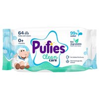 Servetele umede pentru bebelusi, 99% apa Clean Care, 64 bucati, Pufies