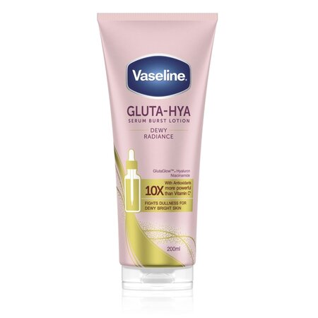 Lotiune de corp tip ser pentru luminozitate Dewy Radiance Gluta Hya, 200 ml, Vaseline