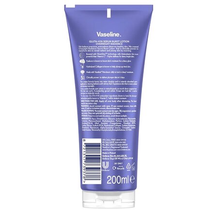 Lotiune de corp tip ser cu colagen Overnight Radiance Gluta Hya, 200 ml, Vaseline 739117