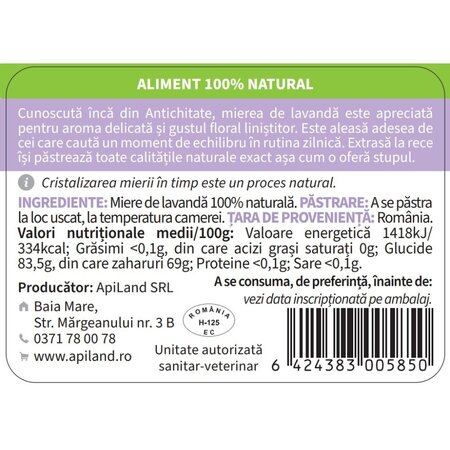 Miere de lavanda, 300 g, Apiland 739527