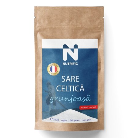 Sare celtica grunjoasa, 250 g, Nutrific