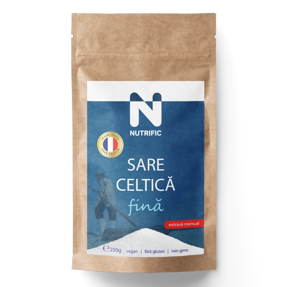 Sare celtica fina extrasa manual, 250g, Nutrific