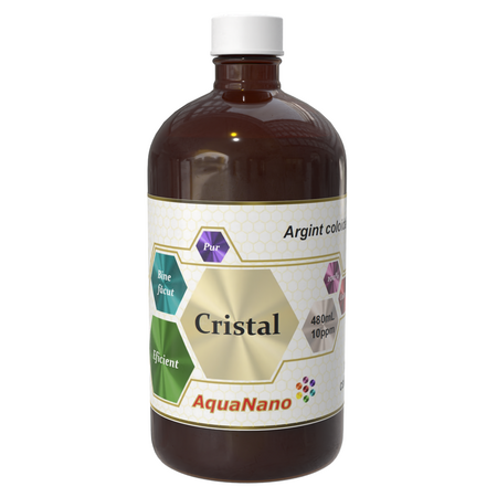 Argint coloidal Aquanano Cristal, 10 ppm, 480 ml, Sc Aghoras Invent