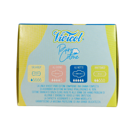 Absorbante de noapte din bumbac hipoalergenic Puro Cotone, 5 picaturi, 10 bucati, Vivicot 739825