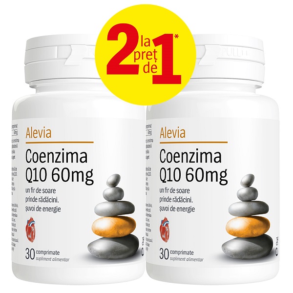 Pachet Coenzima Q10 60mg, 30 capsule, Alevia (1+1) 