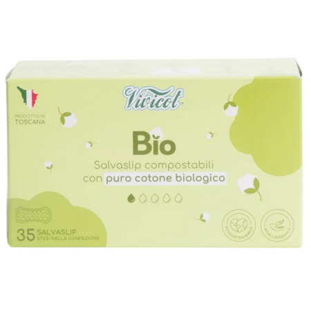 Absorbante zilnice din bumbac compostabil, 1 picatura, 35 bucati, Vivicot