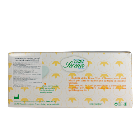 Absorbante pentru incontinenta urinara din bumbac hipoalergenic Serena Puro Cotone, 2 picaturi, 22 bucati, Vivicot 739916