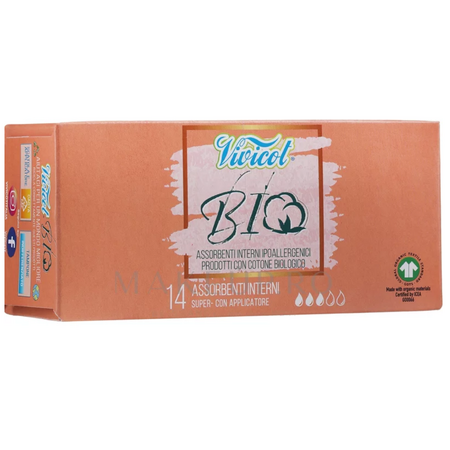 Tampoane cu aplicator din bumbac hipoalergenic, 3 picaturi, 14 bucati, Vivicot