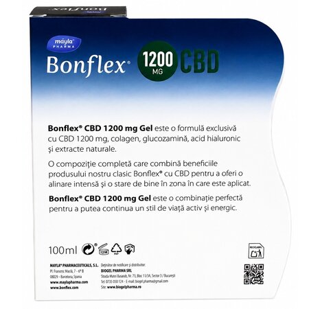 Gel cu canabidiol pentru masaj Bonflex CBD, 120 g, Mayla Pharma 739982