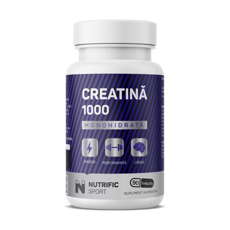 Creatina monohidrata, 1000, 90 tablete, Nutrific