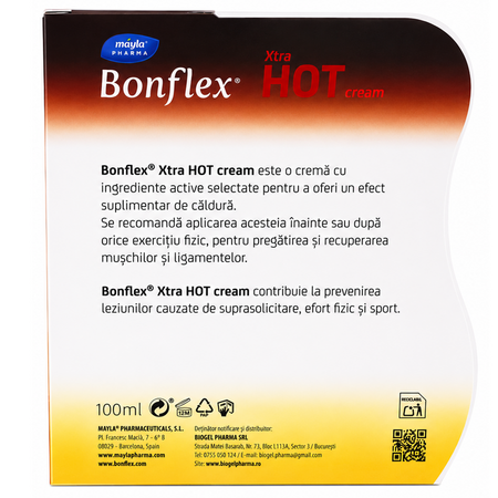 Crema pentru masaj cu efect de incalzire Bonflex Xtra Hot, 100 ml, Mayla Pharma 739991