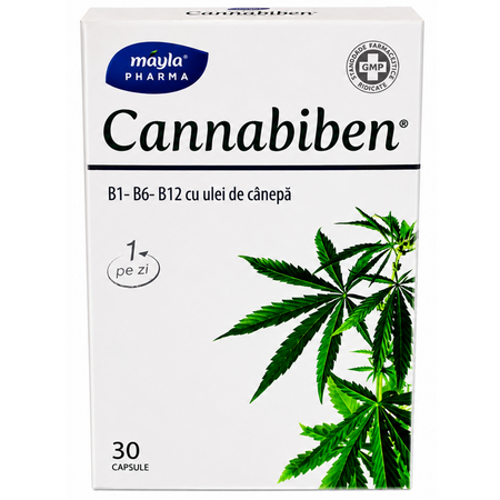 Complex de vitamine cu ulei de canepa Cannabiben, 30 capsule, Mayla Pharma