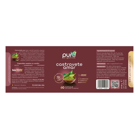 Castravete amar, 60 capsule, Pure Organics 740047