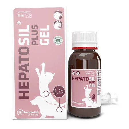 Supliment pentru sustinerea functiei hepatice la caini din rase mici si pisici Hepatosil Plus Gel, 50 ml, Pharmadiet