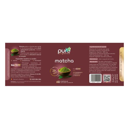Matcha, 60 capsule, Pure Organics 740075