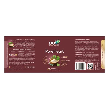 PureHeart, 60 capsule, Pure Organics 740193