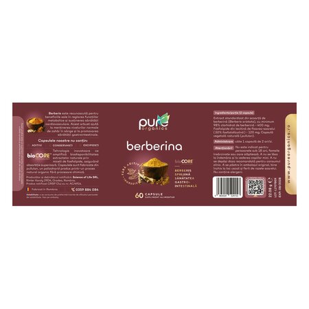 Berberina, 60 capsule, Pure Organics 740294