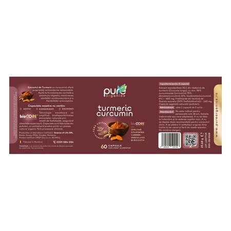 Turmeric, 60 capsule, Pure Organics 740321