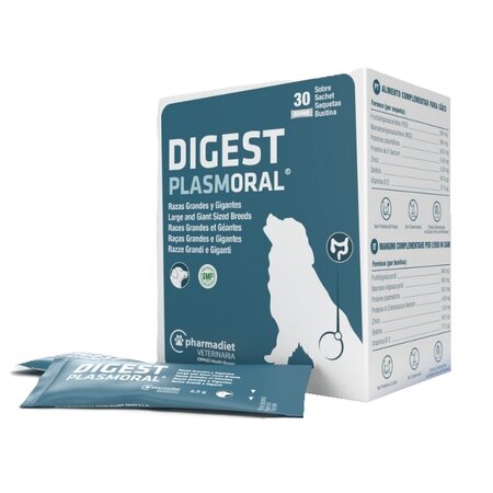 Supliment digestiv pentru caini din rase mari Plasmoral Digest, 30 plicuri, Pharmadiet