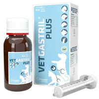 Supliment digestiv pentru caini, pisici, dihori, rozatoare si pasari Vetgastril Plus Gel, 50 ml, Pharmadiet