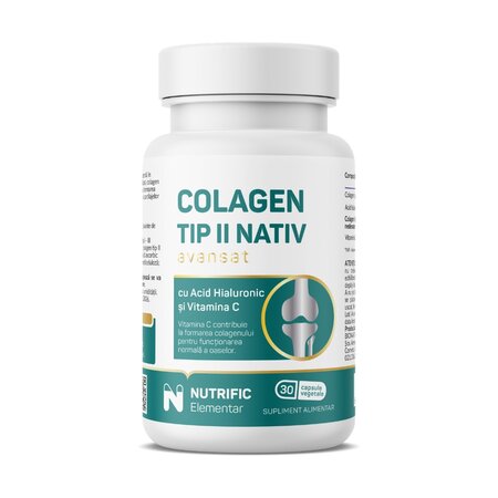 Colagen nativ tip II avansat, 30 capsule vegetale, Nutrific
