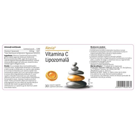 Vitamina C lipozomala, 30 capsule vegetale, Alevia 741056