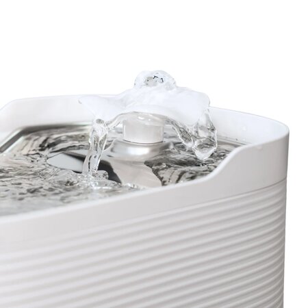 Fantana automata de apa cu tava din inox, pompa silentioasa si apa filtrata continuu Fresh, 2.5 L, Shaw 741180