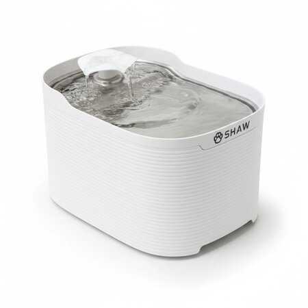 Fantana automata de apa cu tava din inox, pompa silentioasa si apa filtrata continuu Fresh, 2.5 L, Shaw 741177