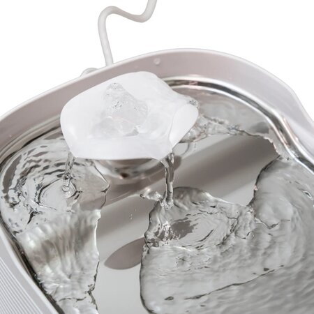 Fantana automata de apa cu tava din inox, pompa silentioasa si apa filtrata continuu Fresh, 2.5 L, Shaw 741178