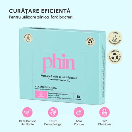 Prosoape faciale Glow Towels, XL, 10 bucati, Phin 741312