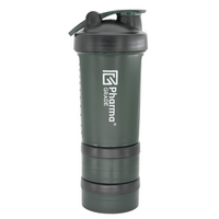 Shaker verde din plastic, 450 ml, Pharma Grade
