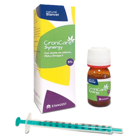 Nutraceutic pe baza de ulei de canepa si palmitoiletanolamida pentru animale Cronicare Synergy, 10 ml, Stangest