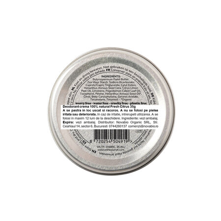 Deodorant natural crema Fresh Citrus, 35 g, We love the planet 741817