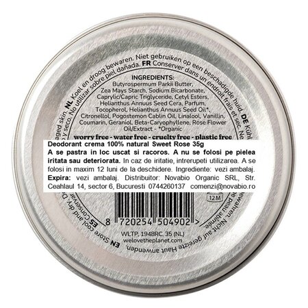 Deodorant natural crema Sweet Rose, 35 g, We love the planet 741822