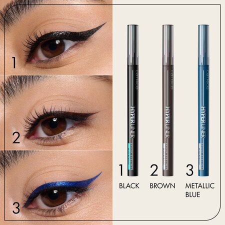 Tus pentru ochi rezistent la apa, 010 Ever Black, Hyper Liner Brush Eyeliner Waterproof, 0.52 ml, Catrice 741899