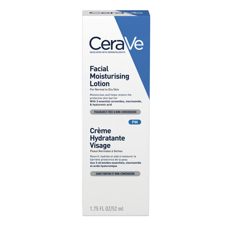 Crema hidratanta de fata pentru ten normal si uscat PM, 52 ml, CeraVe 648562