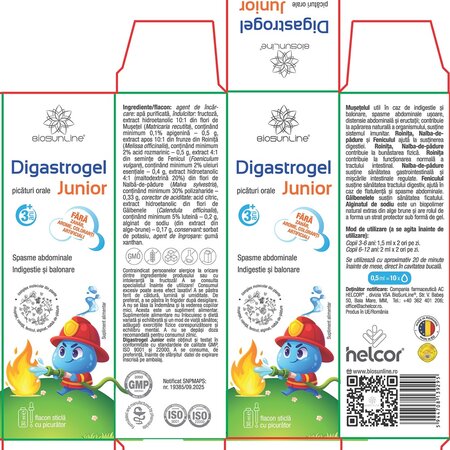 Picaturi orale pentru copii Digastrogel Junior, 30 ml, BioSunLine 742277