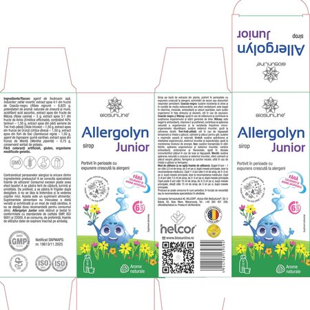 Sirop pentru copii Allergolyn Junior, 150 ml, BioSunLine 742354