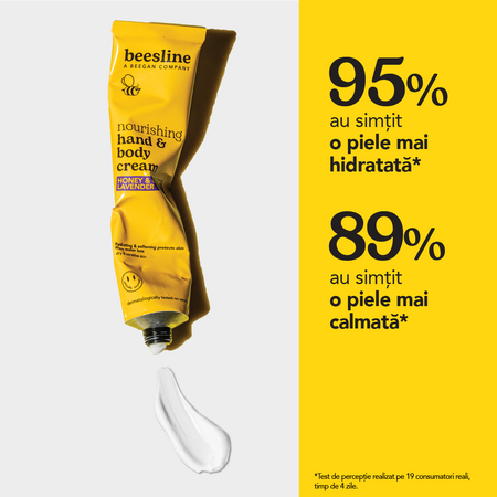 Crema nutritiva pentru maini si corp cu miere si lavanda organica, 100 ml, Beesline 742512