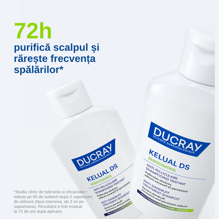 Sampon anti-matreata pentru scalp gras Kelual DS Sebocontrol, 100 ml, Ducray 742588