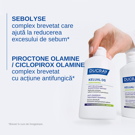 Sampon anti-matreata pentru scalp gras Kelual DS Sebocontrol, 100 ml, Ducray 742584